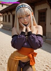 trap yaoi femboy otoko_no_ko 1boy ai_generated hips panties bulge covered_penis covered_testicles skirt