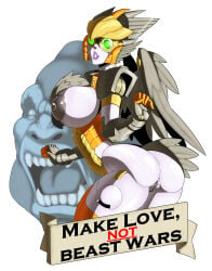 1girls airazor alien alien_girl ape apple_butt arched_back armor armour arms_up ass athletic athletic_female avian avian_humanoid beast_wars big_ass big_breasts big_butt breasts cybertronian english_text feathered_wings feathers female female_focus female_only green_eyes green_visor gynoid haplorhine humanoid large_breasts living_machine mad-project maximal mechanical mechanical_arm open_mouth open_smile pose posing primate rear_view robot robot_girl seductive seductive_pose smile sole_female solo solo_female solo_focus text thick_thighs thighs transformers transformers_g1 visor white_background wings third-party_edit edit pussy vagina pussy_lips nipples grey_nipples