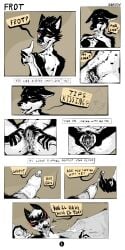 1:2 andromorph anthro bat_wings bodily_fluids boy_kisser_(meme) broken_condom canid canine comic condom demon dripping_vulva duo english_text first_person_view foreskin fox genital_fluids genitals gesture heart_gesture hi_res imminent_frotting intersex intersex/male inviting_to_sex male mammal membrane_(anatomy) membranous_wings meme nude obrien_(artist) penis precum presenting_clitoris red_fox removing_condom sexual_barrier_device solo species_transformation text transformation true_fox wings