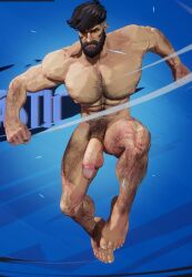game_mod nude_mod marvel marvel_rivals reed_richards_(marvel_rivals) mr_fantastic_(marvel_rivals) hairy_male male_focus hairy_ass solo gay shuajo25 showing_off completely_nude ass big_penis