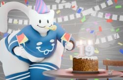 19 1femboy 3d 3d_(artwork) 3d_model anthro anthro_only belly big_ass birthday birthday_cake cat chubby chubby_anthro chubby_belly chubby_male clothed fat_ass fat_fetish femboy femboy_only hyper_thighs jaeblo_(jaeblorocks) jaeblorocks number thick_thighs thigh_highs thighhighs thighs twitter