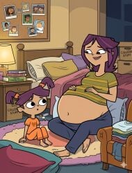 ai_generated canon_pregnancy couch couch_sitting disventure_camp disventure_camp:_season_2 female female_only latina latina_female milf odd_nation_cartoons pink_hair pink_hair_female pregnancy pregnant pregnant_belly pregnant_female pregnant_milf rosa_maria_(disventure_camp)