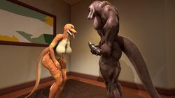 1boy 1girls 2018 3d aliasing areolae balls breasts building duo erection female indoors large_breasts male maxdigiipower muscles muscular muscular_male nipples penis pussy reptile scalie source_filmmaker straight testicles