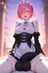 1futa 2026 ai_generated ass balls big_ass big_balls big_breasts big_butt big_penis flouzai futa_only futanari highres huge_breasts huge_cock looking_at_viewer penis ram_(re:zero) re:zero seductive seductive_look seductive_pose seductive_smile testicles uncensored veiny_penis