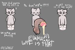 absurd_res animal_humanoid anthro big_penis bodily_fluids boy_kisser_(meme) burping cat_humanoid clothing cum dialogue domestic_cat felid felid_humanoid feline feline_humanoid felis fur genital_fluids genitals hi_res huge_penis humanoid hyper hyper_genitalia hyper_penis lspagf male mammal mammal_humanoid meme onomatopoeia penis presenting presenting_penis pubes_in_foreskin pubes_in_glans sad smegma solo sound_effects surprised text underwear white_body white_fur