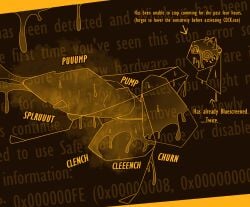 anthro artificial_intelligence balls beaconos big_penis bodily_fluids comic cum cum_drip cum_on_balls cum_on_body cum_on_face cum_on_leg dripping ejaculation english_text excessive_cum genital_fluids genitals hi_res huge_penis hyper hyper_genitalia hyper_penis knot knotted_penis knotting lighthouseheat machine male messy musk musk_cloud penis robot solo sweat text unstoppable_orgasm