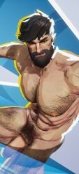 ass big_breasts big_pecs big_penis close-up completely_nude game_mod gay hairy_ass hairy_chest hairy_male male male_focus male_nipples marvel marvel_rivals mr_fantastic_(marvel_rivals) nude_mod pubes pubic_hair reed_richards_(marvel_rivals) showing_off shuajo25 solo wallpaper