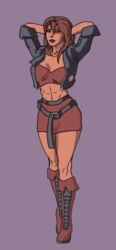 big_breasts blaze_fielding character clothing copyright earrings female female_only jacket solo someloser123 someloser123 streets_of_rage