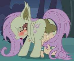 2018 anal anal_sex anus ass badumsquish balls bat_pony blush closed_eyes cutie_mark dickgirl dickgirl/male digital_media_(artwork) duo equine feet feral flutterbat_(mlp) fluttershy_(mlp) friendship_is_magic furry futa_on_male futanari hair hairjob hi_res human human_on_feral intersex intersex/male interspecies long_hair male mammal my_little_pony open_mouth outside penetration penis rule_63 sex tail_sex tailjob zoophilia