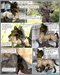 3d canine centaur comic equine equine_taur male male_only mammal sex taur wolf yaoi