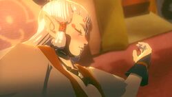 3d animated awakening blush breasts breath_of_the_wild cute exposed_breasts female no_sound official_style paya_(the_legend_of_zelda) relaxing sable_serviette the_legend_of_zelda undressing video