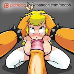 :>= ahe_gao all_fours blonde_hair blue_eyes bowser elbow_gloves fellatio female forced fucked_silly gloves horsecock huge_cock lipstick lipstick_mark lipstick_on_penis male mario_(series) nintendo oral penis pink_lipstick pooph princess_peach rape tears