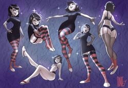 1girls arm_warmers armwear bikini binley bra converse dress female flirting high_tops hotel_transylvania mavis_dracula panties shoes sneakers solo stockings swimsuit vampire