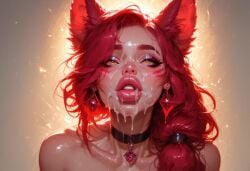 1girls 2d 2d_(artwork) ai_generated big_ass big_breasts big_lips big_thighs bimbo bimbo_body bimbo_lips bimbofied cum cum_in_mouth cum_on_face facial huge_ass huge_breasts huge_lips league_of_legends riot_games self_upload tagme xayah xayahl0ver