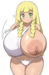 1girls blonde_hair breasts cleavage clothed clothing digital_media female female_focus female_only game_freak green_eyes hips huge_breasts human human_female hyper_breasts jaga334 lillie_(pokemon) long_hair looking_at_viewer massive_breasts nintendo pokemon pokemon_(franchise) pokemon_(game) pokemon_(trainer) pokemon_sm pokemon_trainer solo solo_female solo_focus thick_thighs thighs tongue wide_hips