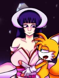 cum featherine_augustus_aurora juctepec_produccions kimono smaller_male sonic_(series) sonic_the_hedgehog_(series) tails tails_the_fox umineko_no_naku_koro_ni