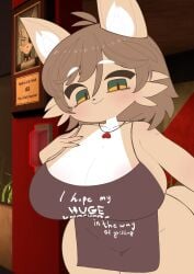 1girls anthro apron apron_only breasts cleavage female female_focus female_only fur furry hss_dada solo tail