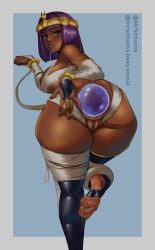 2d anal anal_insertion anal_object_insertion anal_sex anus ass brown_body brown_skin brown_skinned_female bubble_butt busty capcom crystal_ball egyptian egyptian_female female female_focus female_only hourglass_figure makeup menat_(street_fighter) mrsithums rear_view street_fighter tagme wide_hips