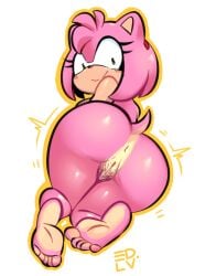 1girls amy_rose anthro anus ass barefoot big_ass bubble_butt dat_ass edalv fat_ass female female_only hedgehog huge_ass large_ass looking_at_viewer looking_back nude nude_female pink_skin png pussy solo sonic_(series) sonic_the_hedgehog_(series) thick_ass thick_thighs wide_hips