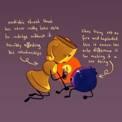 2d 2d_(artwork) blueberry_(ii) comic fire hi_res highres lighter masochism object_show object_show_community object_shows page_1 sadism starflakes trophy_(ii)