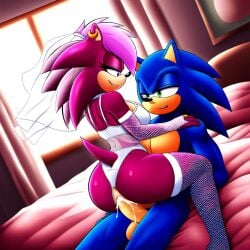 ai_generated ass blue_body breasts couple female green_eyes incest magenta_fur male male/female married_couple pink_hair sex sonia_the_hedgehog sonic_(series) sonic_the_hedgehog sonic_the_hedgehog_(series) sonic_underground straight veiny_penis wedding_dress wedding_lingerie