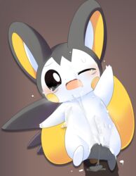 1boy 1girls after_sex belly big_ears black_eyes blush cum cum_on_breasts cum_on_face emolga erection facial feet female flat_chest flying_squirrel furry human interspecies letsuo nintendo open_mouth penis pokemon pokemon_bw rodent size_difference solo straight tears white_fur wince wings yellow_fur