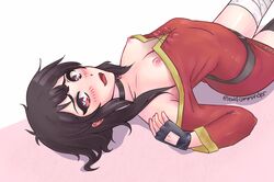 1girls areolae blush breasts female female_only kono_subarashii_sekai_ni_shukufuku_wo! lewd.commander looking_at_viewer megumin nipples open_mouth solo