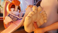 3d 5_toes anthro bodily_fluids cum cum_on_feet digital_media_(artwork) duo feet female foot_fetish foot_focus foot_play footjob genital_fluids genitals hi_res male male/female nouvaera penis rabbit_girl sega sex soles sonic_(series) sonic_the_hedgehog_(series) toes vanilla_the_rabbit