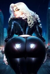 ai_generated big_ass black_bodysuit black_cat_(marvel) civitai felicia_hardy looking_at_viewer looking_back looking_back_at_viewer marvel mr_cheese121 nice_ass pantylines round_ass round_butt view_from_behind viewed_from_behind white_hair