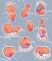 2023 anus ass balls big_ass bubble_butt bulge chastity_cage cum cum_in_ass cum_in_ass erect_penis erection femboy feminine_male flaccid flaccid_penis flat_chest foreskin panty_bulge penis precum precum_drip sissy slickvic sticker_template wide_hips