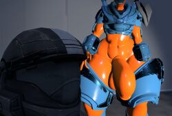 1boy 1futa 1girls 2boys 2futas 3d alien ambiguous_gender anthro armor ass ass_focus balls big_ass big_balls big_penis duo fagottini31 female futa_only futanari halo_(game) halo_(series) huge_ass huge_balls huge_cock hunter_(halo) male male_only orange_body penis sharp_teeth spartan_(halo) thick_thighs wide_hips