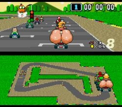 1girls 5boys anthro ass ass_focus big_ass blonde_hair bowser clothing crown dumptruck_ass enormous_ass fat_ass female glasses grass green_hat green_shirt hat huge_ass kart koopa koopa_troopa lakitu large_ass looking_back looking_back_at_viewer luigi male mario mario_(series) mario_kart massive_ass multiple_boys nintendo princess princess_peach red_hat red_shirt road royalty sitting submarichamomi2 super_mario_kart thick_ass toad_(mario) traffic_light vehicle wide_hips