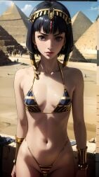 1girls ai_generated bikini cleopatra egyptian egyptian_female egyptian_mythology pyramid teenager