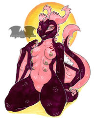 anthro breasts challenge copic copiccolors dragon ember_saffron etherial female horn invalid_tag multi_breast nipple_piercing nipples nude piercing pink_eyes pink_underbelly pinup pose red_scales scales solo temrin traditional_media_(artwork) wings