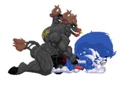 2018 4_toes 5_fingers abs all_fours anal anal_sex animal_genitalia animal_penis animated anthro anthro_on_anthro balls biceps big_dom_small_sub big_penis black_penis blue_fur blue_nose blue_skin body_hair bovine canine canine_penis capcom chest_hair darkstalkers digitigrade doggy_style duo ears_back erection eyebrows facial_piercing fingerless_(marking) from_behind_position fur gallon gif gloves_(marking) grey_skin grin half-closed_eyes hands_on_hips hooves horn horsecock huge_cock hungothenomster jon_talbain kneeling knot larger_male male mammal mane markings minotaur multicolored_fur multicolored_penis multicolored_skin muscular muscular_male muscular_thighs neck_tuft nose_piercing nose_ring nude open_mouth pecs penetration penis piercing pixel_art red_penis red_skin sex sharp_teeth side_view size_difference smile socks_(marking) stomach_bulge teeth thick_penis thrusting toes tongue transparent_background tuft two_tone_fur two_tone_penis two_tone_skin vampire_savior video_games were werewolf white_fur white_skin wolf yaoi yellow_eyes