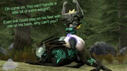 3d big_breasts bootypatootie breasts diaper diapered_dom female messy_diaper midna nipples poop scat shit soiling the_legend_of_zelda twilight_princess wolf_link