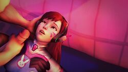 3d animated blizzard_entertainment brown_eyes brown_hair cum cum_on_face d.va duo female kawaiidetectiveenthusiast male no_sound overwatch straight tagme video