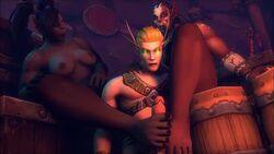 3d animated blood_elf dark-skinned_female dark_skin elf elf_male female footjob light-skinned_male light_skin male male/female nibeya orc orc_female tagme video world_of_warcraft