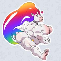 anthro ass biff equine horn hyper hyper_penis male male_only mammal penis solo taoren unicorn