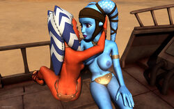 2girls 3d aayla_secura ahsoka_tano alien alien_girl armband artist_name back_view bald bantha-ii_cargo_skiff bare_shoulders big_breasts blue_eyes blue_skin busty choker clone_wars curvy day detailed_background erect_nipple erect_nipples eyelashes female female_only front_view half-dressed half_dressed headgear hourglass_figure humanoid jedi jedi_master jedi_padawan kondaspeter mammal marking metal_bikini multiple_females multiple_girls no_bra open_toe_shoes orange_skin outdoor outside pose posing purple_lips sandals shadow shiny shiny_skin shoes sideboob sitting slave_ahsoka slave_bikini star_wars tatooine togruta topless twi'lek voluptuous wide_hips yellow_eyes yuri