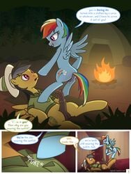 2018 animal_genitalia animal_penis comic english_text equine equine_penis erection female friendship_is_magic horsecock male mammal my_little_pony page_3 pegasus penis pussy pussy_juice quibble_pants_(mlp) rainbow_dash_(mlp) straight_hair syoee_b wings