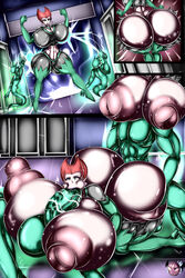 1girls 2boys :>= ass ass_expansion ass_grab big_ass big_breasts breast_expansion breasts danny_phantom doggy_style female ghost gigantic_ass gigantic_breasts grimotk huge_ass huge_breasts humanoid instant_loss_2koma male mature_female oral paizuri penelope_spectra sex