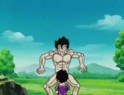 abs animated biceps clothed clothed_female clothed_female_nude_male dragon_ball dragon_ball_z female gif male muscles muscular muscular_male naked nippleless_male nude nude_male oral oral_sex pecs son_gohan straight videl