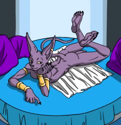 5_fingers 5_toes anthro ass beerus dragon_ball dragon_ball_super drawing feet feline foreskin invalid_tag male male_only mammal nude penis toes yellowpower zimaku15 zomzom15