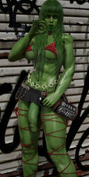 1futa 3d big_penis flaccid futa_only futanari green_hair green_skin hdregrets intersex marvel muscular penis prostitute prostitute_futanari she-hulk solo tongue_out