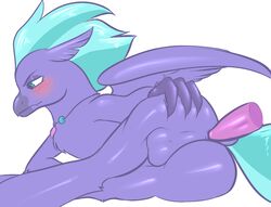 anal anal_sex anthro ass avian balls beak blush claws erection feathers fur general_seaspray hippogryph male my_little_pony nude penetration penis secrets-from-dark simple_background solo white_background wings yaoi