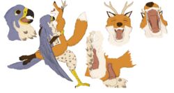 2018 alpha_channel anal anal_sex anthro antlers ass avian balls beak bird canine close cum duo embrace erection falcon feathered_wings feathers fox fur gloves_(marking) grey_feathers hooves horn male mammal markings open_mouth penetration penis sex shabnack_(artist) simple_background tongue transparent_background wings yaoi