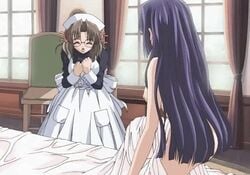 animated animated_gif bed fingering kao_no_nai_tsuki maid moonlight_lady nude orgasm screencap screenshot sleeping surprised unconscious yuri