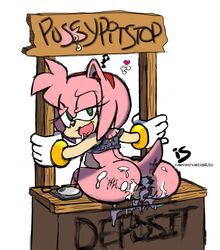 2011 after_sex amy_rose anthro anus ass black_and_white body_writing bottomless breasts cd_player clothed clothing cum cum_from_ass cum_from_pussy cum_in_pussy cum_inside drooling eyelashes female fucked_silly gloves heart hedgehog hotred is_(artist) listening_to_music looking_at_viewer looking_back mammal mind_control monochrome musical_note nipples open_mouth public_use pussy saliva servedasis simple_background sitting solo sonic_(series) tally_marks text tongue tongue_out white_background