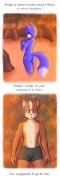 2018 abs anthro ass black_nose blue_fur blue_hair brown_fur canine clothing duo female female_focus fox fox_mccloud fur hair hi_res krystal male mammal nintendo nude rain-fox romantic_ambiance short_hair signature skinny_dipping solo_focus star_fox story topless underwear video_games voyeur white_fur